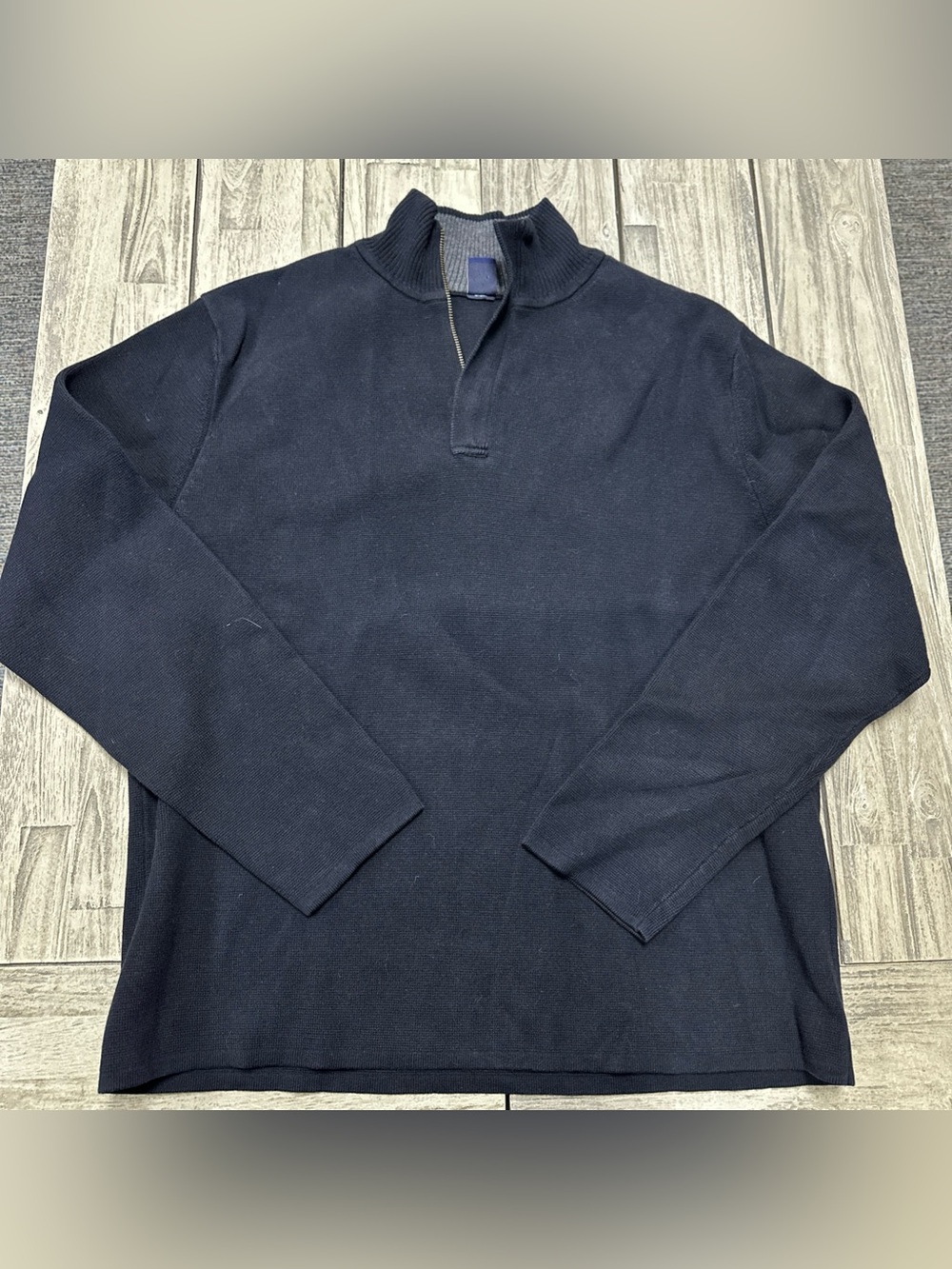 Vintage Y2K 2003 Gap 1/4 Zip Pullover Sweater Black XL Preppy Mockneck